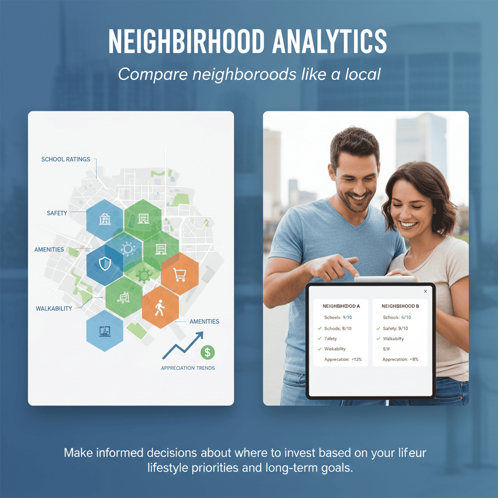 Neighborhood analytics and comparison interface
